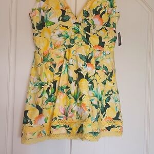 Torrid Size 2 Lemon Print Swim Dress